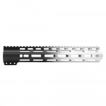 CERAKOTE GRADIENT| AR-15 ANGLE CUT CLAMP ON M-LOK 12 INCH HANDGUARD- BLACK BASE- GRADIENT- BRIGHT WHITE -MADE IN U.S.A